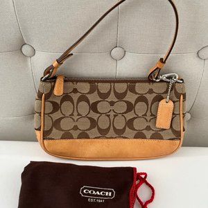 Coach Signature Demi Tan/Brown Jacquard PVC Leather Purse/Wristlet - A0052-6094